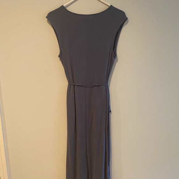 Smoky blue fitted wrap dress - Picture 5 of 5